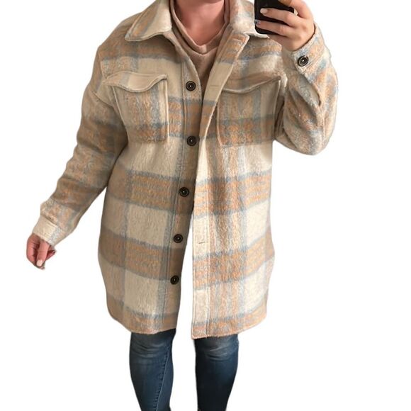 ✨ PLAID BUTTON DOWN SHACKET  COAT✨ - Picture 1 of 10